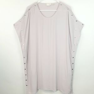 Aritzia Wilfred Free Snap Button Short Sleeve Mini Dress Size Large Classic